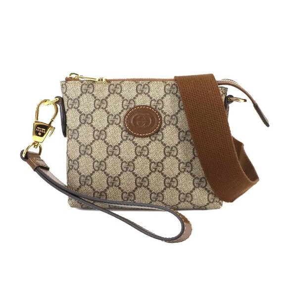 GUCCI Interlocking G Clutch Shoulder Bag GG Supreme Beige 723306 90241416 - Picture 1 of 10